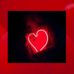 Heart on red background