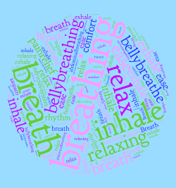 Word cloud about using breath for promoting healing for self and others