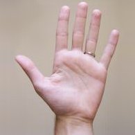 Photo of Hand with palm facing viewer