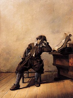 Painting by Pieter Codde of depressed young man