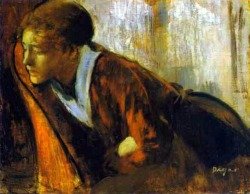 Painting of depressed woman by Edgar Degas