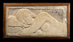 Photo of carving of woman sleeping